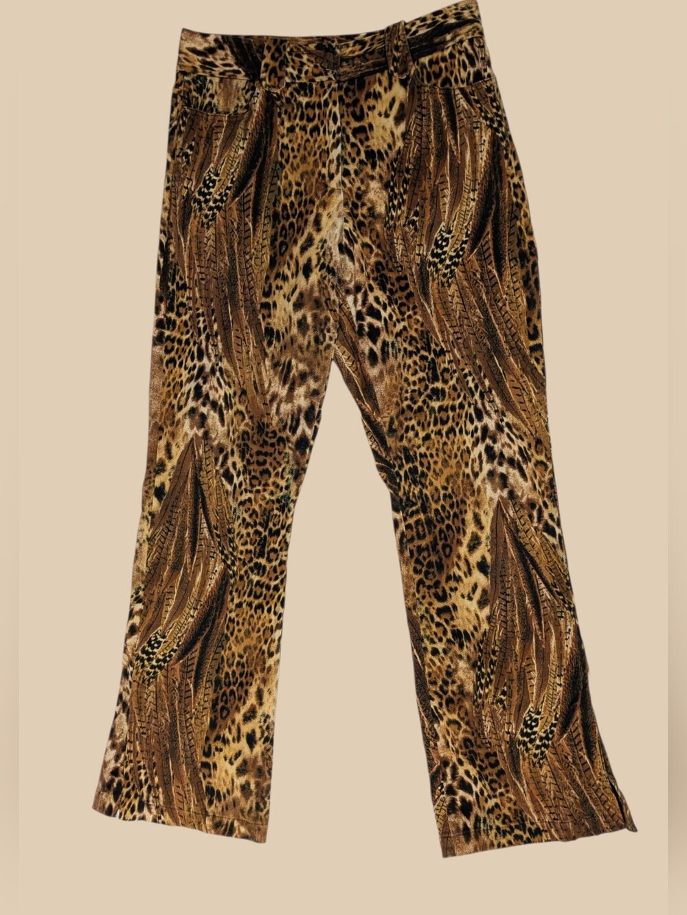 90s Bentley Arbuckle Leopard Print Flared Pants Size Large
